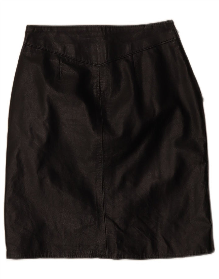 Falda de cuero vintage para mujer W24 XS Negro