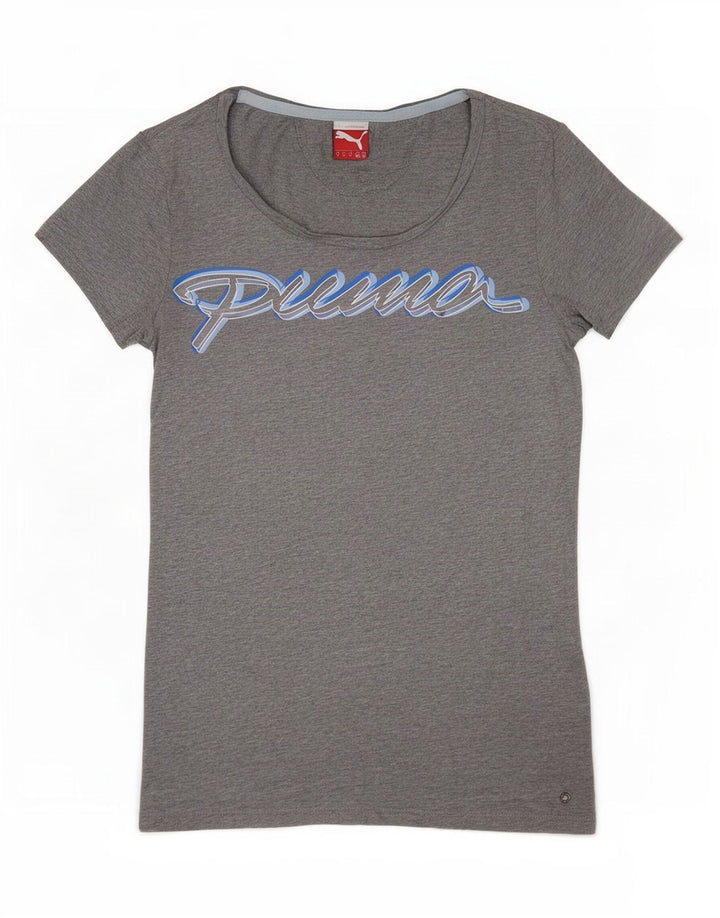 Puma Camiseta gráfica para mujer Top UK 12 Gris medio