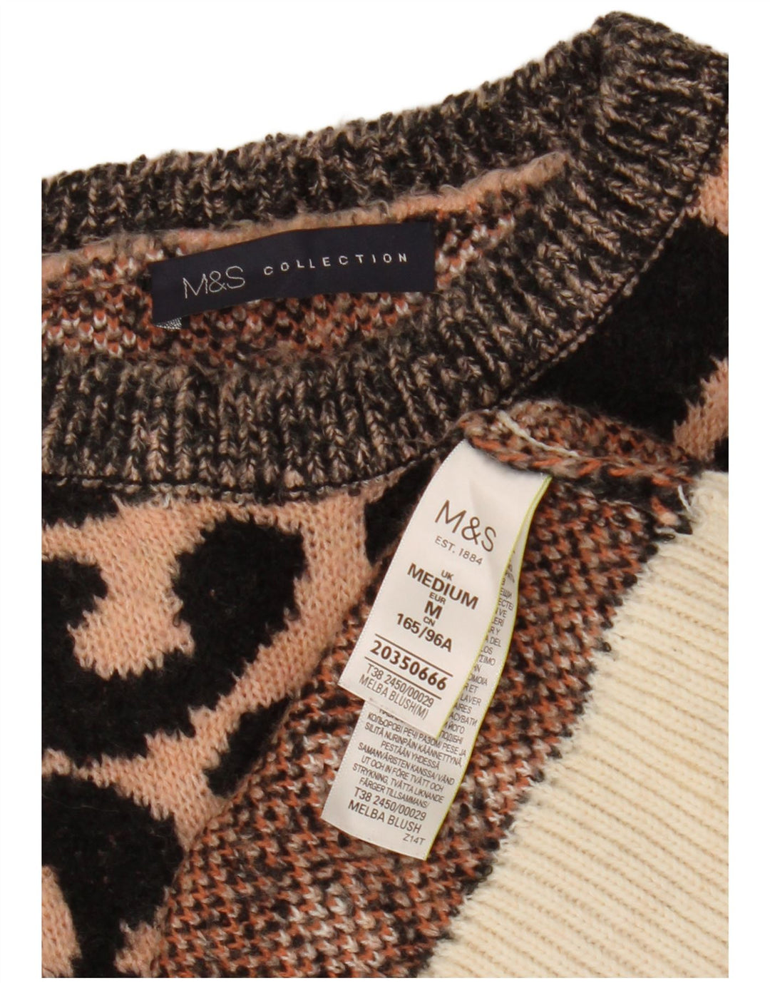 Marks & Spencer Suéter Corto con Cuello Barco para Mujer UK 40 Medium Multicolor