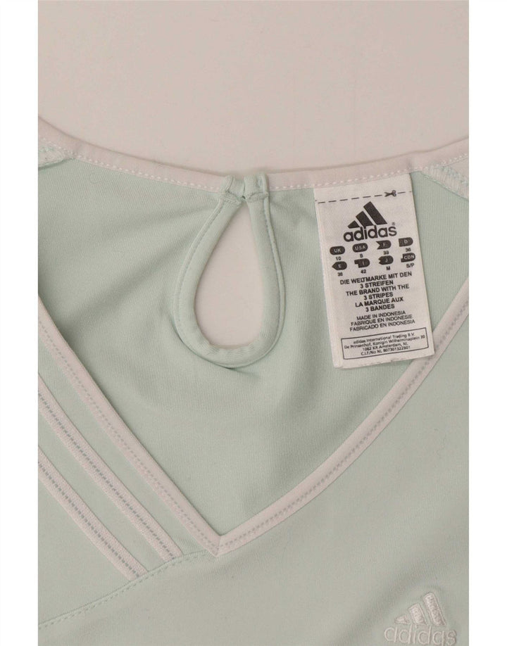 Adidas Mujer Climalite Camiseta Top UK 10 Pequeño Poliéster Turquesa