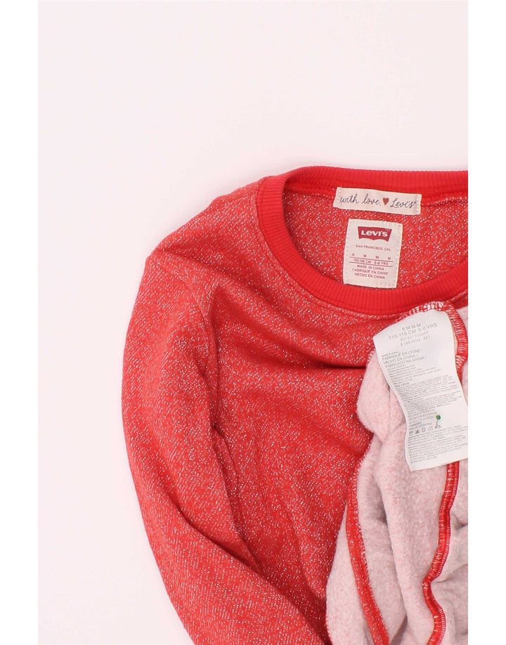 Levi's Sudadera Jumper para Niña 5-6 Años Mediano Rojo Algodón