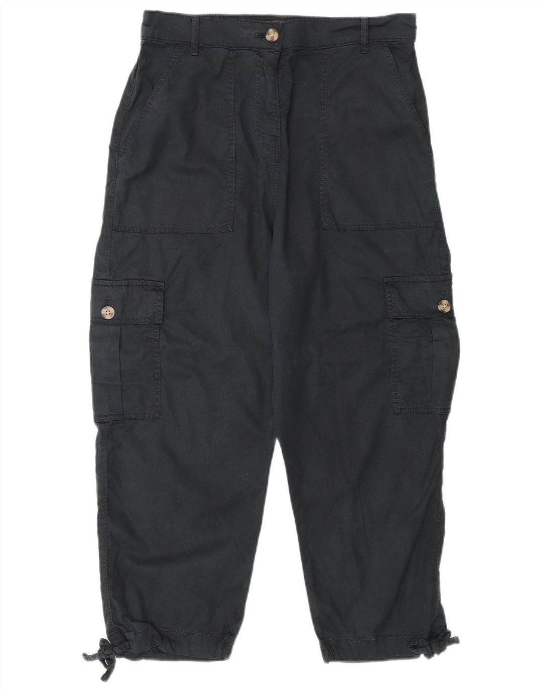 Marks & Spencer Pantalones Cargo Cortos para Mujer UK 12 Medium W30 L23 Negro