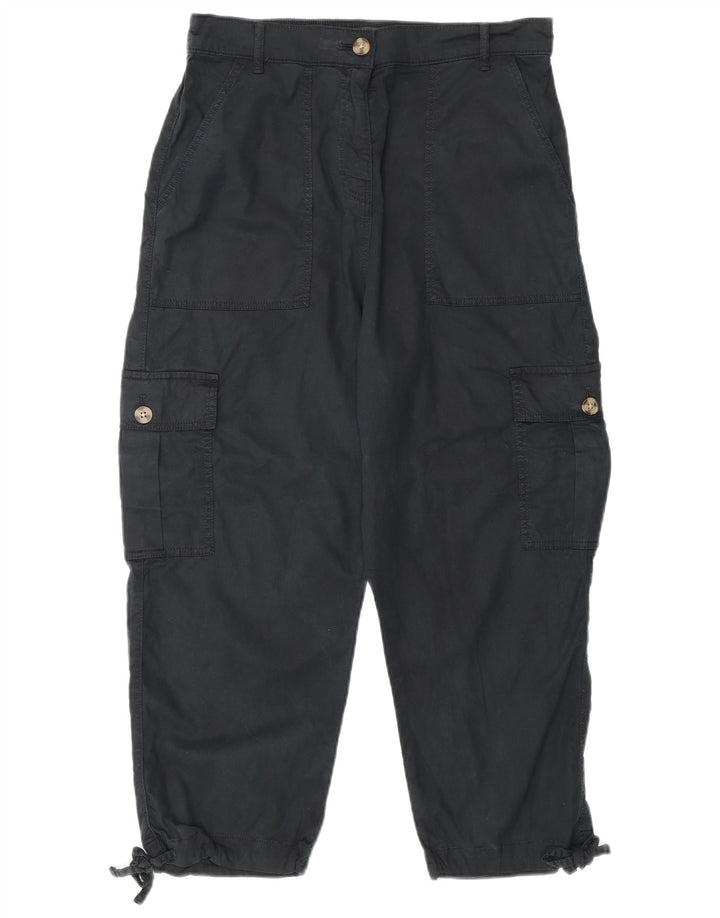 Marks & Spencer Pantalones Cargo Cortos para Mujer UK 12 Medium W30 L23 Negro
