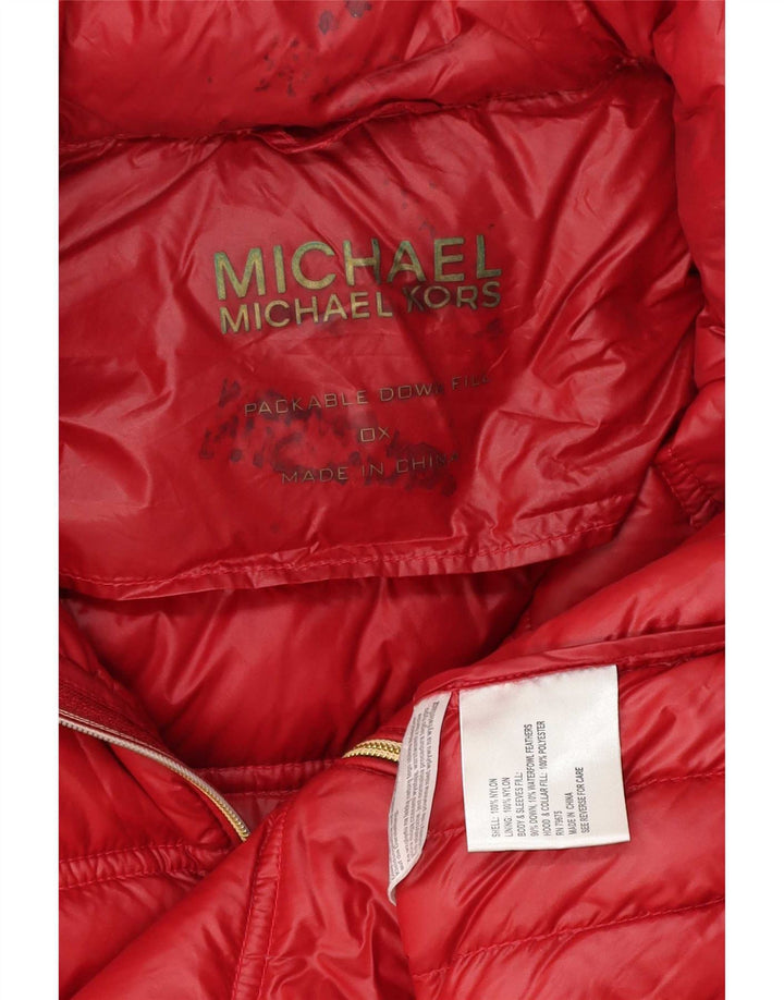 Marks & Spencer Chaqueta acolchada con capucha para mujer UK 40 XL Poliéster rojo