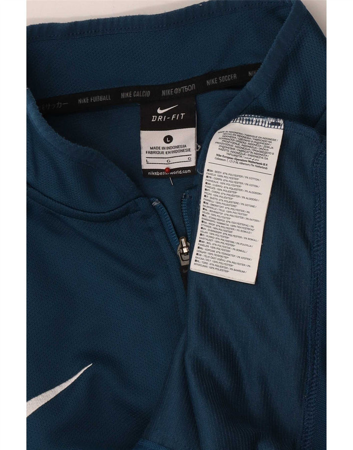 Nike Hombre Dri Fit Chándal Top Chaqueta Grande Azul Colorblock Poliéster