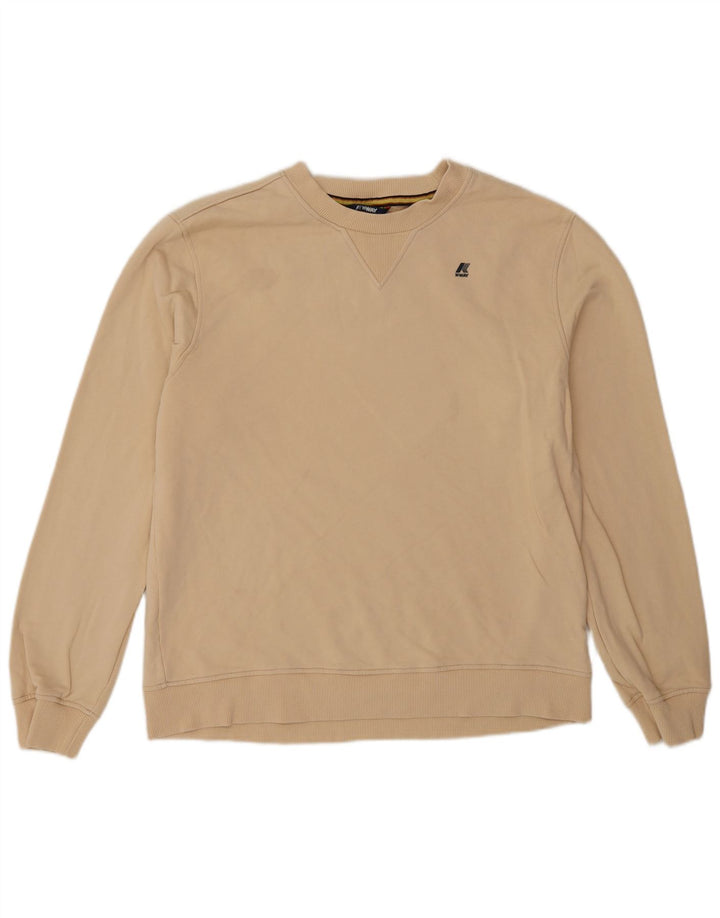 K-Way Hombre Sudadera Jumper Large Beige Algodón