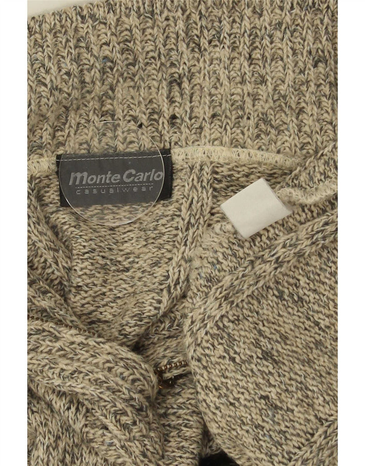 Monte Carlo Suéter tipo jersey con cuello y cremallera para hombre IT 52 Large Grey Argyle/Diamond