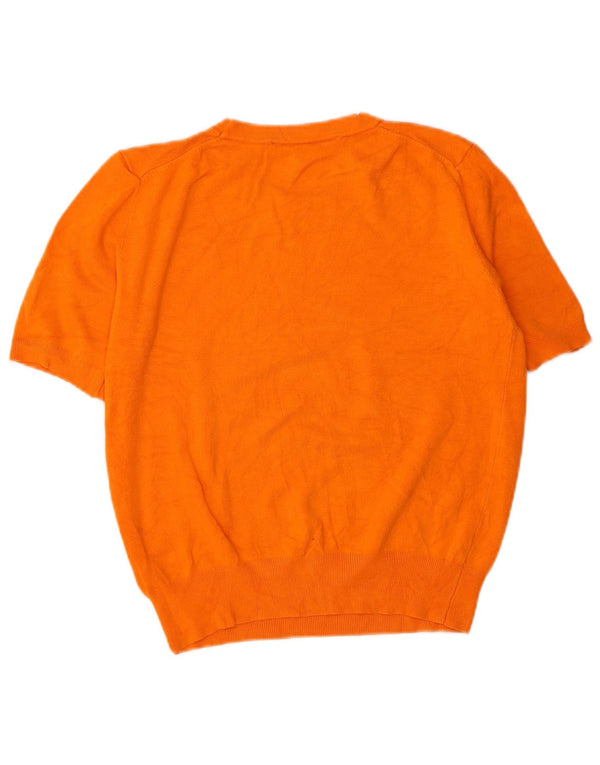 Zara - Jersey corto con cuello barco y manga corta para mujer, talla 40, color naranja mediano
