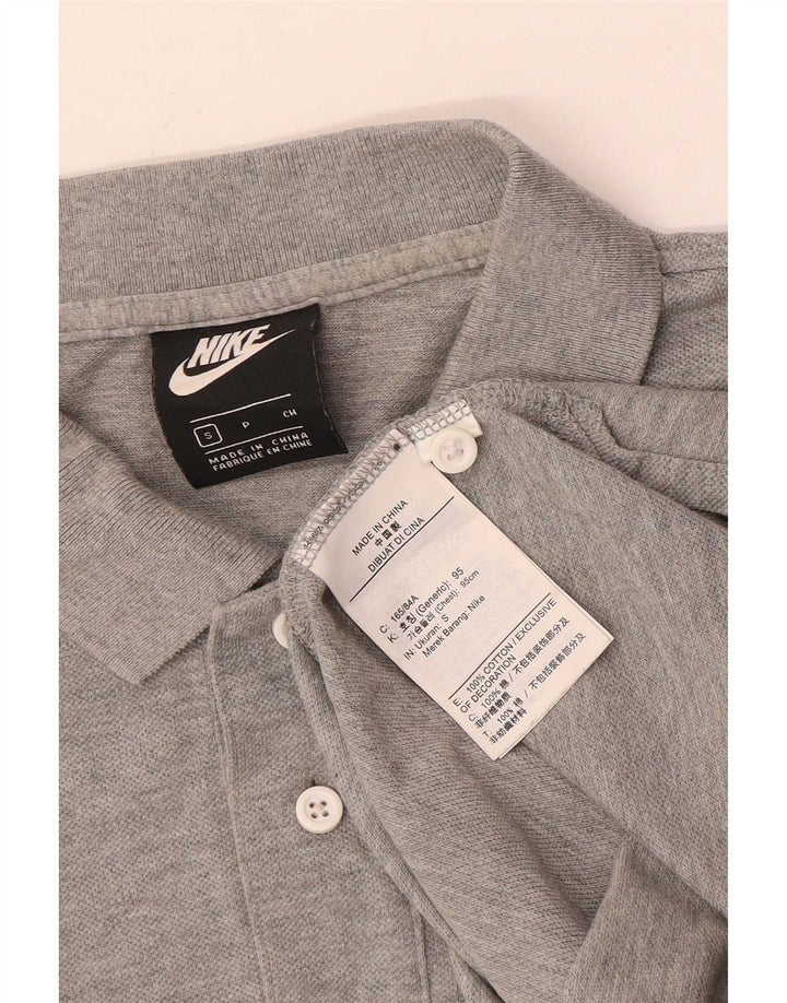 Nike Polo de manga corta para hombre, ajuste regular, talla pequeña, algodón gris