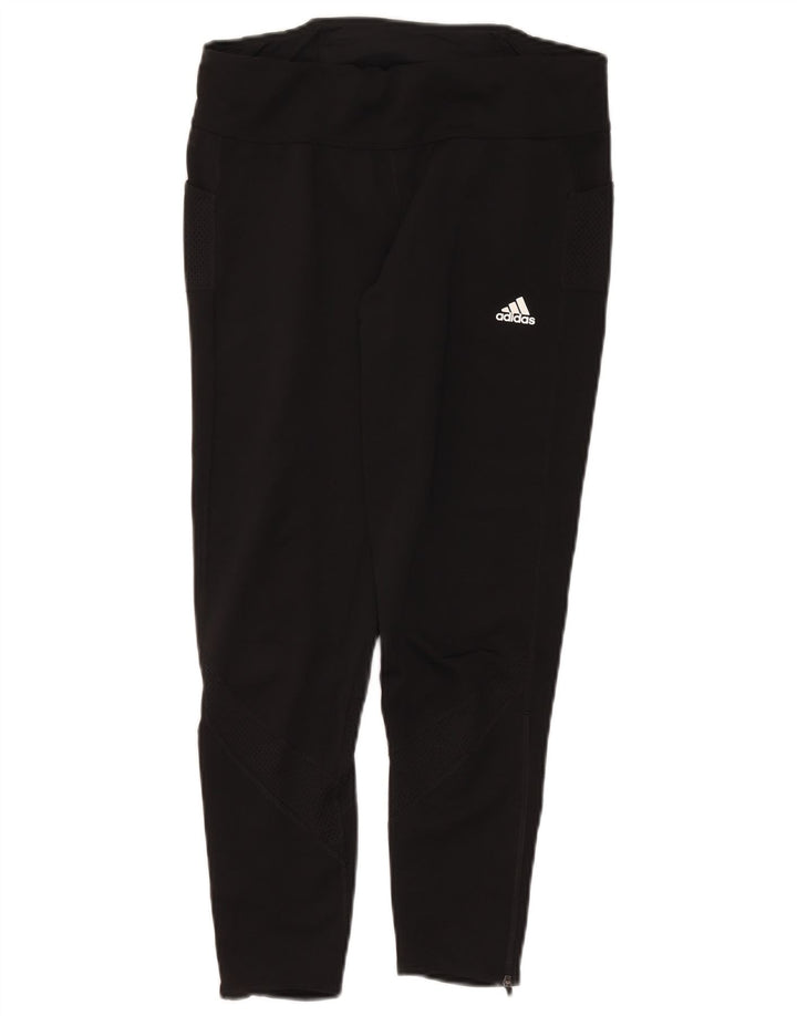 ADIDAS Mujer Aeroready Leggings UK 16/18 Grande Negro Poliéster