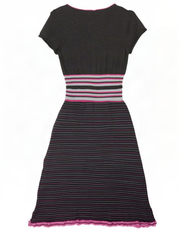 White Stuff Vestido acampanado para mujer UK 42 Algodón a rayas gris medio