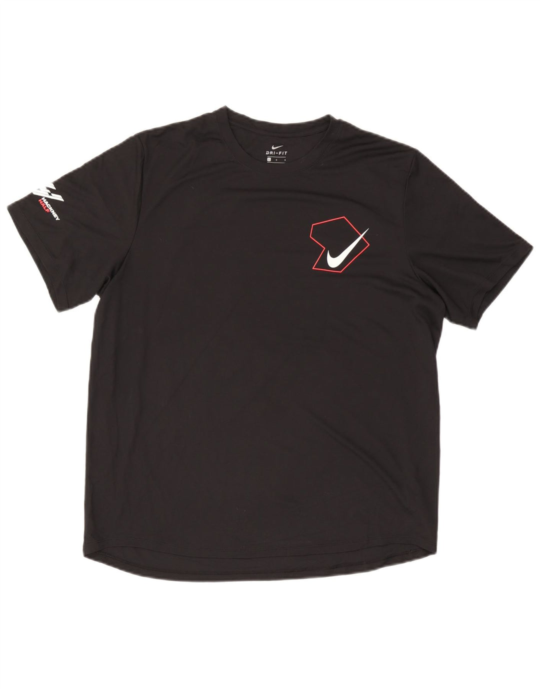 NIKE Camiseta gráfica Dri Fit para hombre, talla grande, poliéster negro