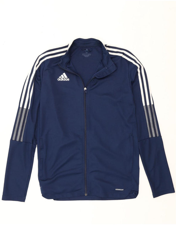 Adidas Hombre Aeroready Chándal Top Chaqueta Mediana Azul Marino Poliéster