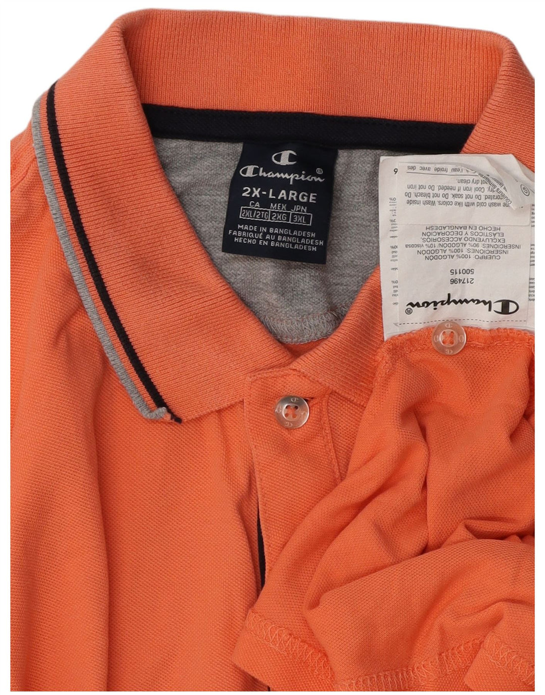 Champion Polo Hombre 2XL Algodón Naranja