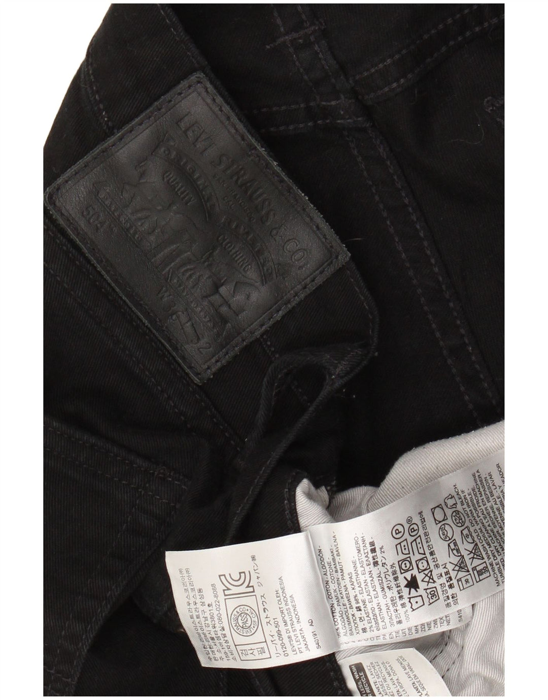 LEVI'S Jeans rectos 504 para hombre W36 L32 Algodón negro