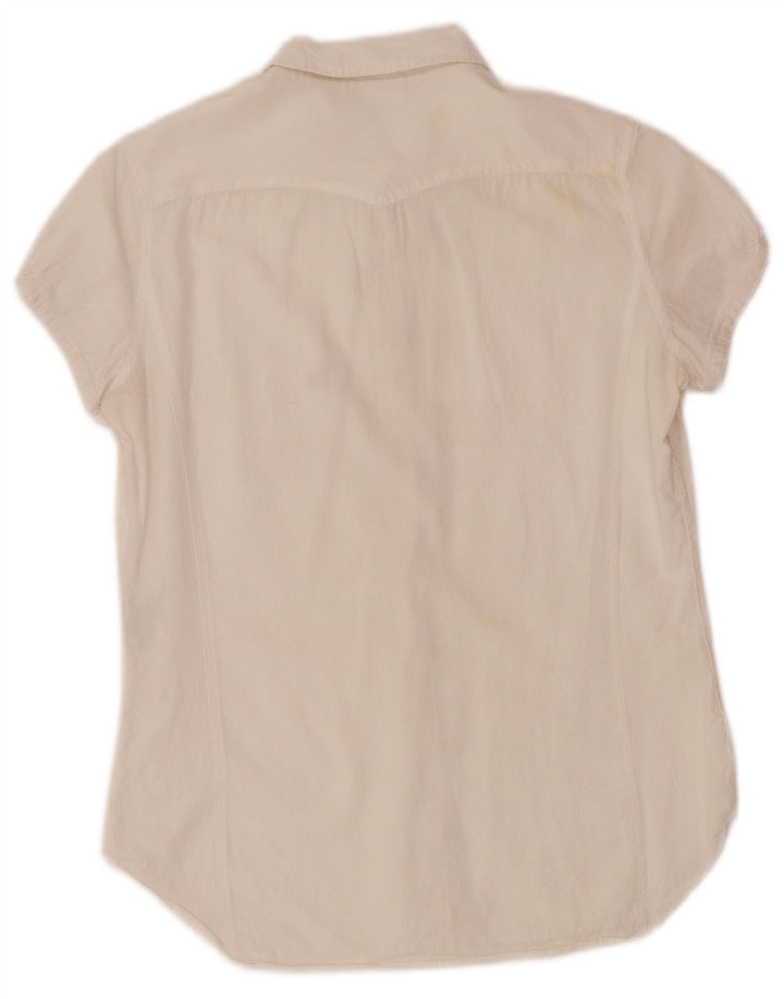 LEVI'S Womens Short Sleeve Shirt UK 10 Small White