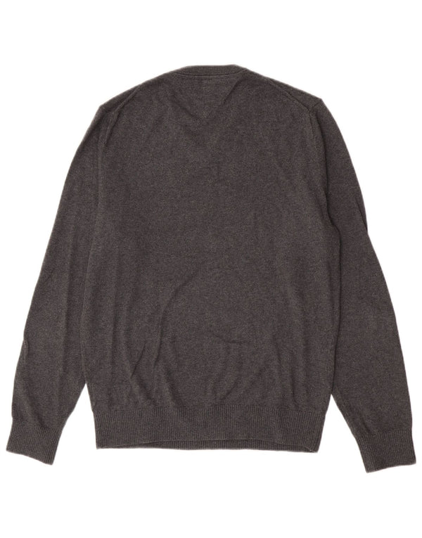 Tommy Hilfiger Jersey con cuello en V para hombre pequeño de algodón gris