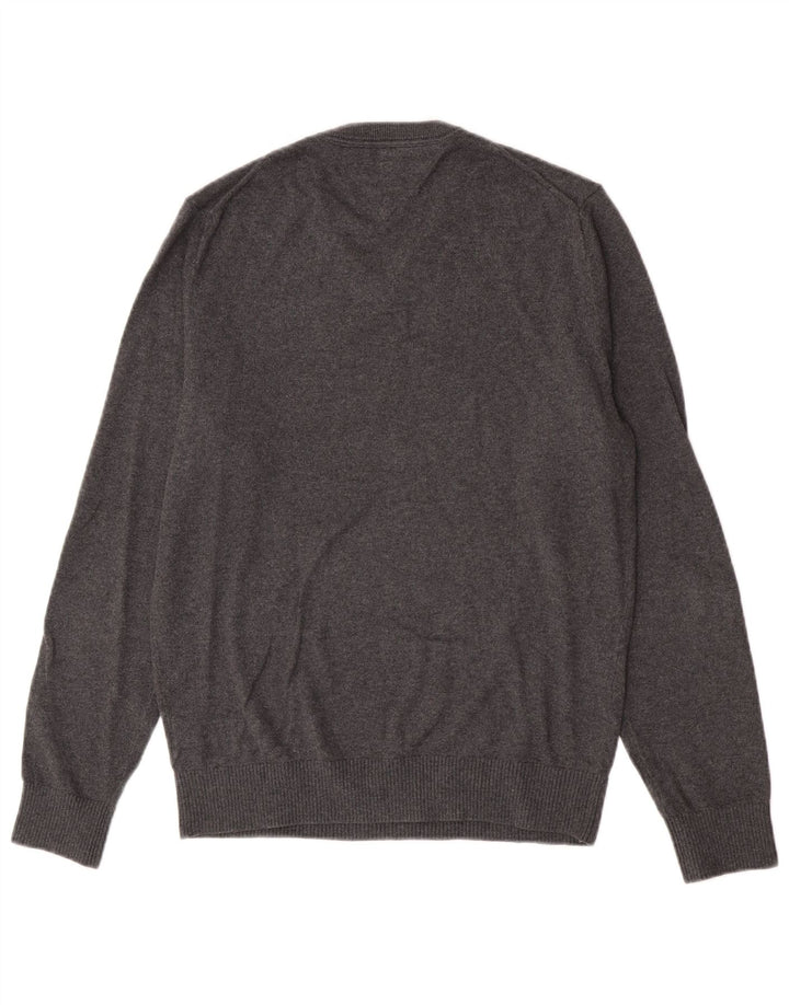 Tommy Hilfiger Jersey con cuello en V para hombre pequeño de algodón gris