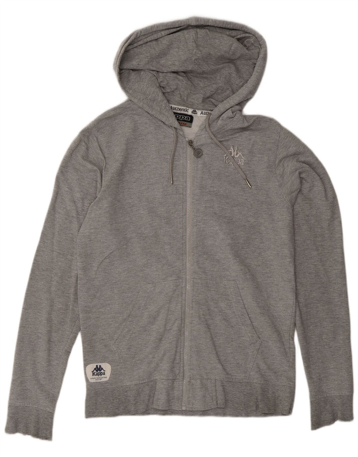 Kappa Hombre Sudadera Con Capucha Y Cremallera De Algodón Gris Medio