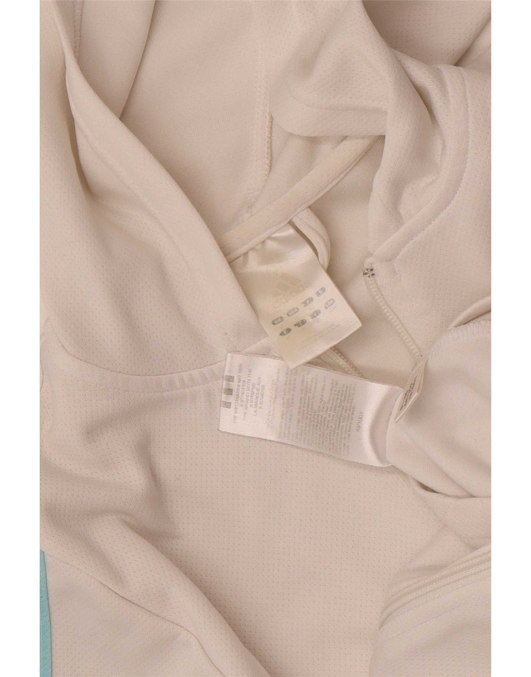 Adidas Sudadera con capucha y cremallera para mujer Reino Unido 12 Mediano Blanco Poliéster