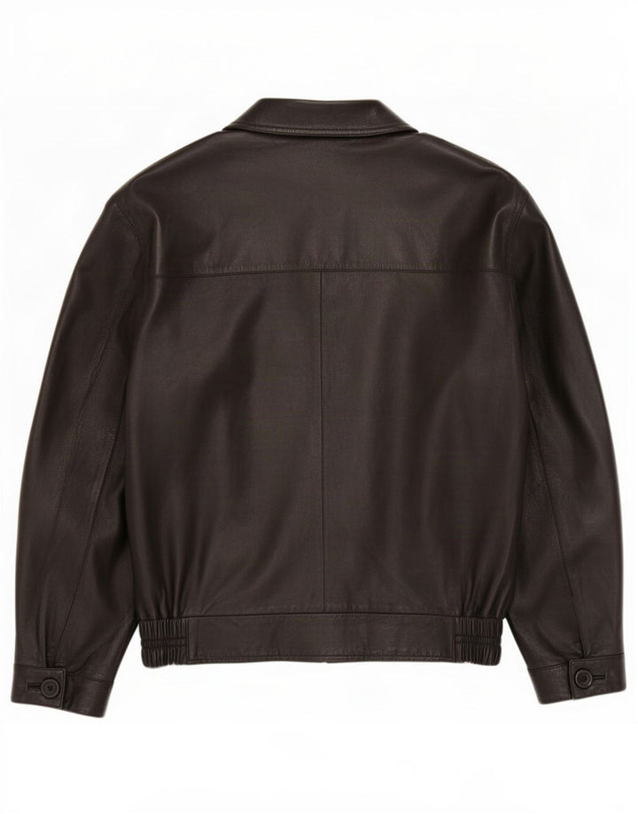 Chaqueta de cuero vintage para hombre IT 52 XL Negro