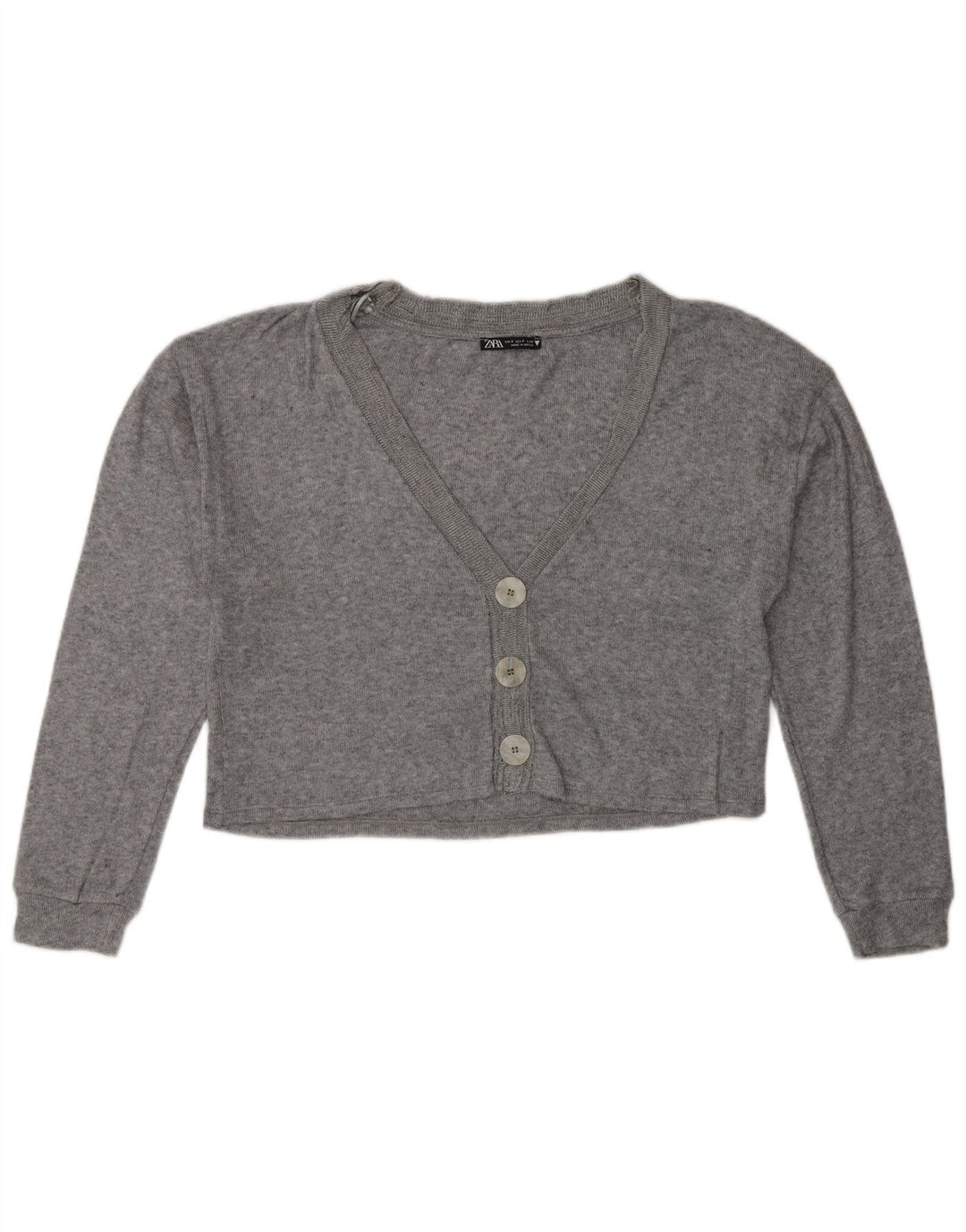 Zara Mujer Crop Suéter Cárdigan Extragrande Reino Unido 10 Pequeño Gris