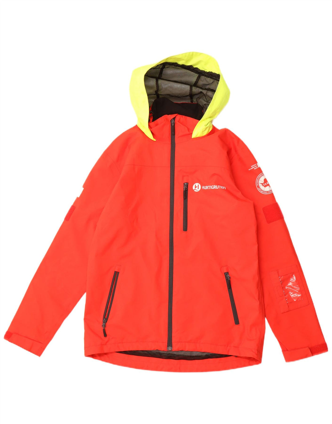 HELLY HANSEN Chaqueta impermeable con capucha y gráfico para hombre Reino Unido 36 Small Rojo Colorblock