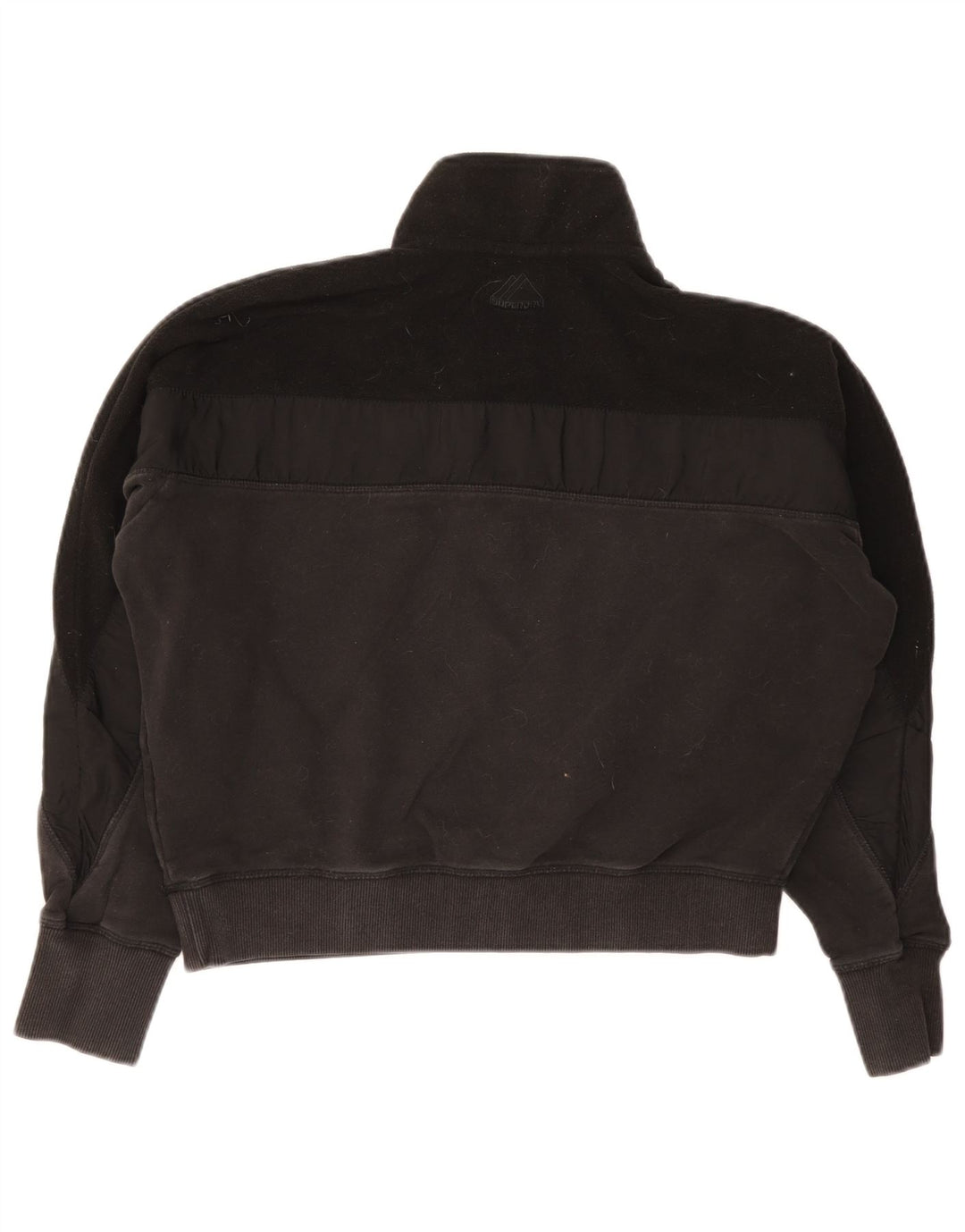 Superdry Mujer Oversize Crop Sudadera Jumper UK 40 Medium Negro