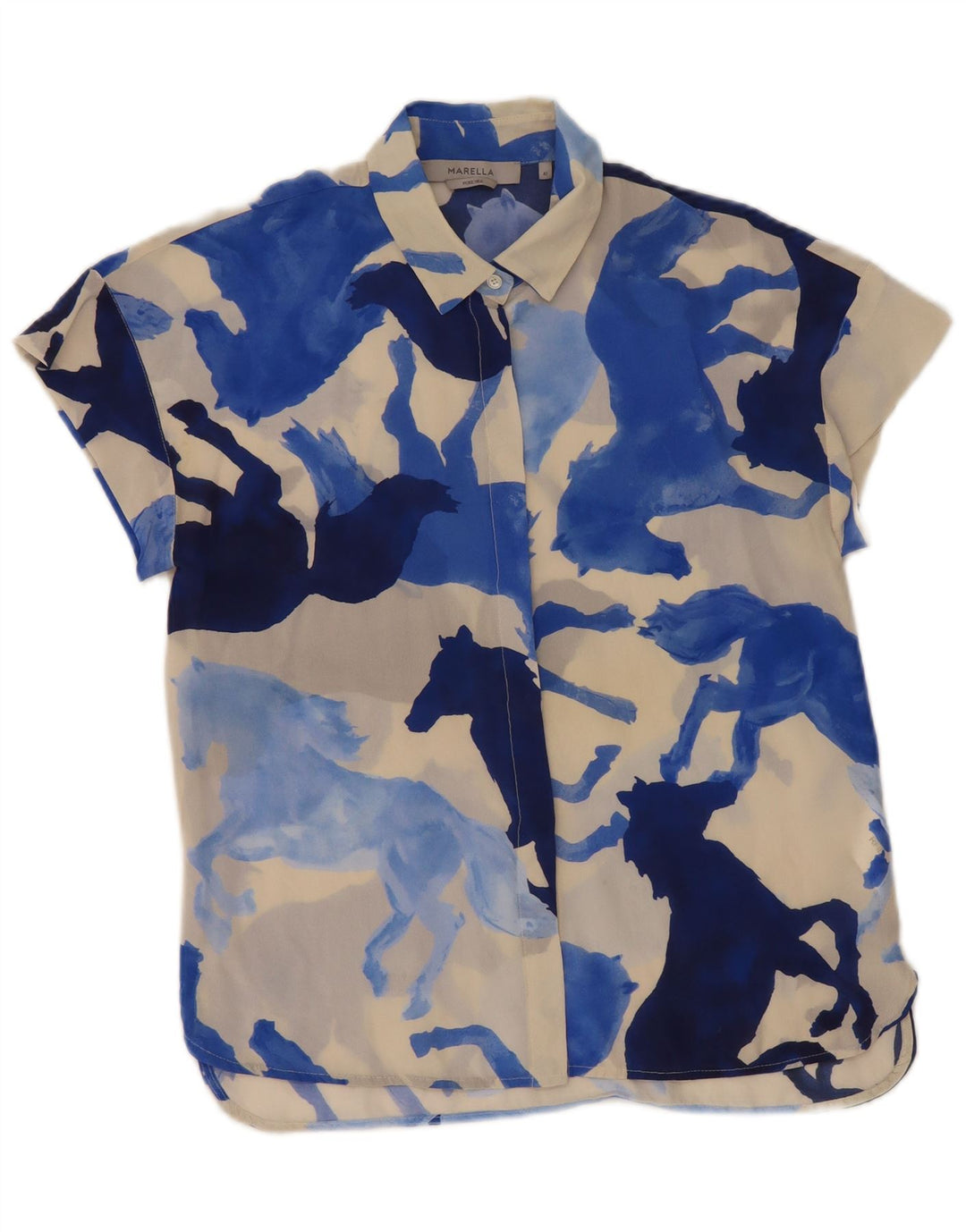 Blusa Marella Mujer IT 42 Medium Estampado Animal Multicolor