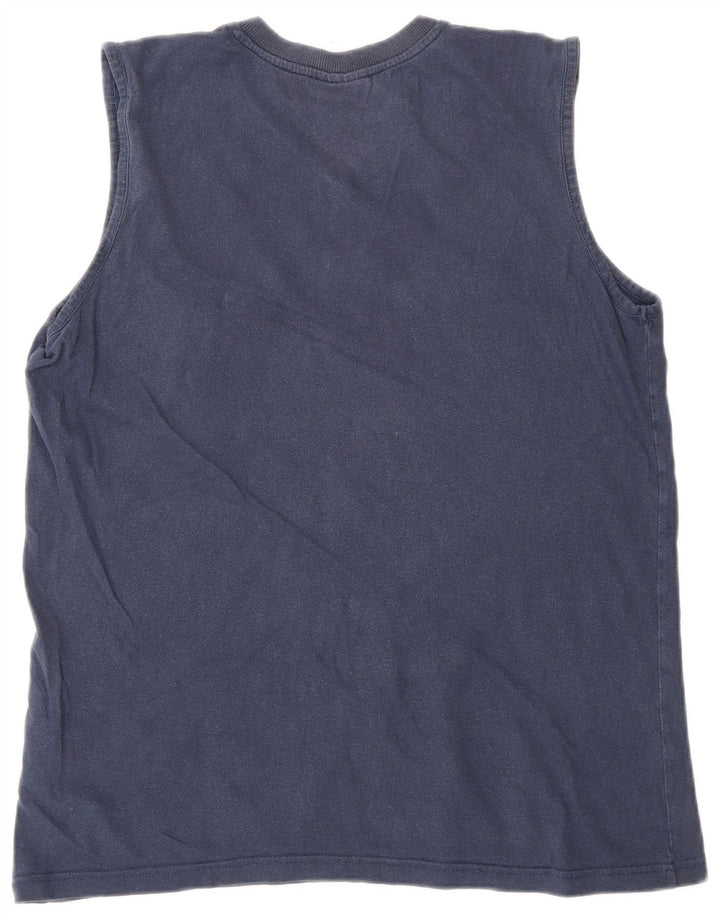 Umbro Hombre Chaleco Top Medio Azul Marino Algodón