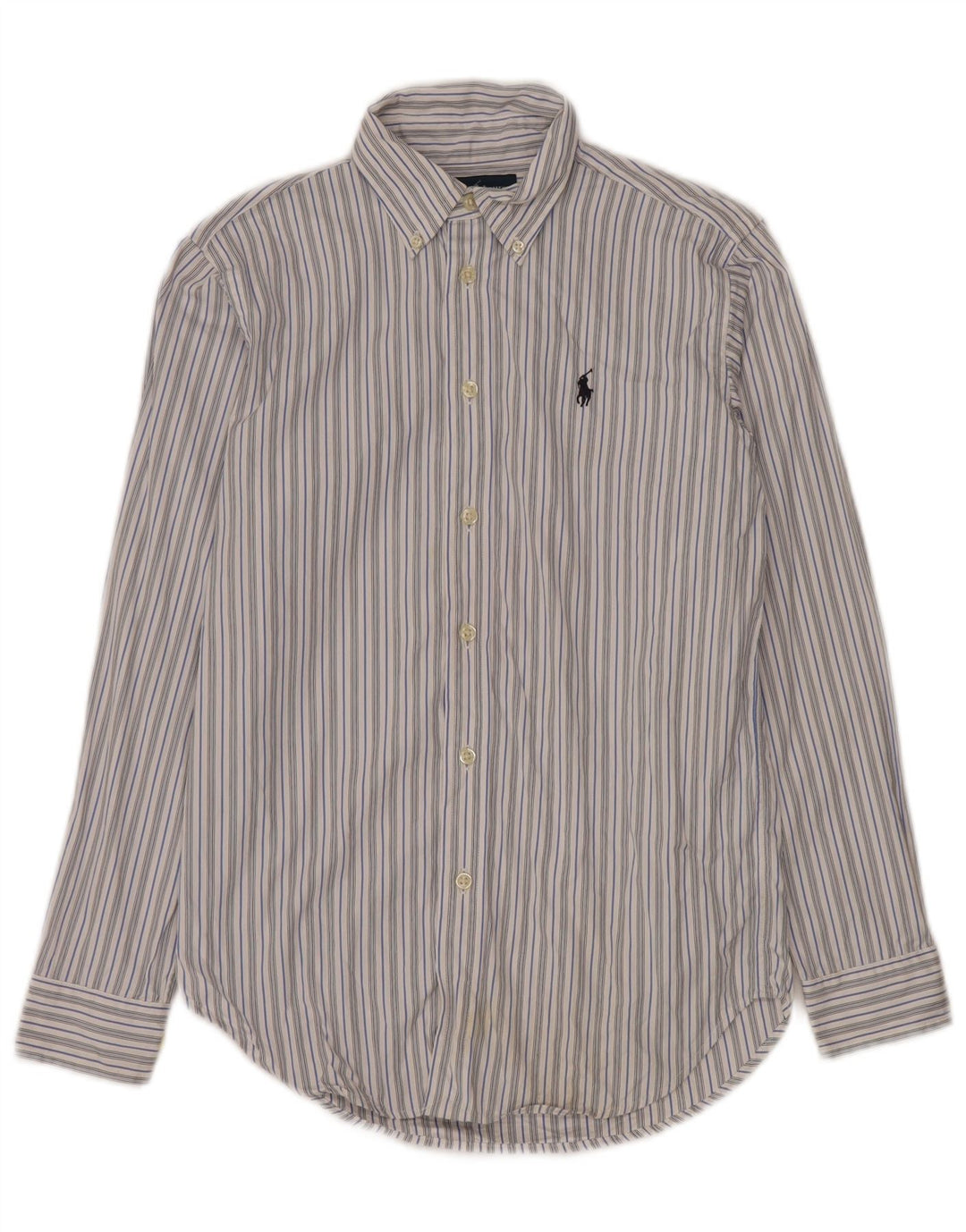 Ralph Lauren Camisa para hombre Talla 14 Algodón a rayas blancas pequeñas