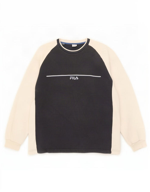 Fila Sudadera para hombre Jumper IT 52/54 Large Azul marino Colorblock Algodón