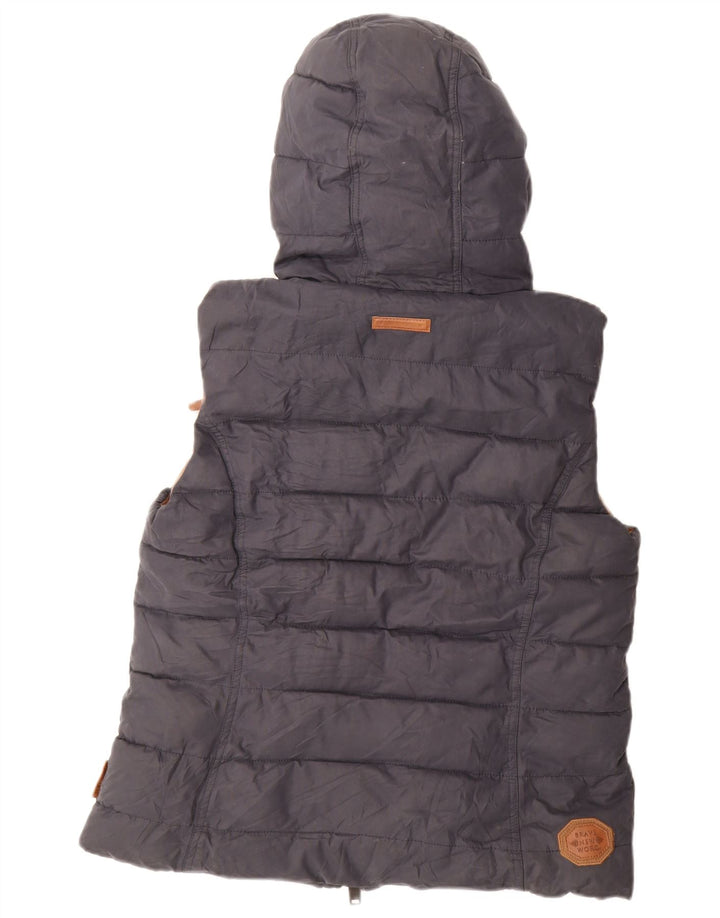 NAKETANO Chaleco acolchado con capucha para mujer UK 40 XL Poliéster azul marino