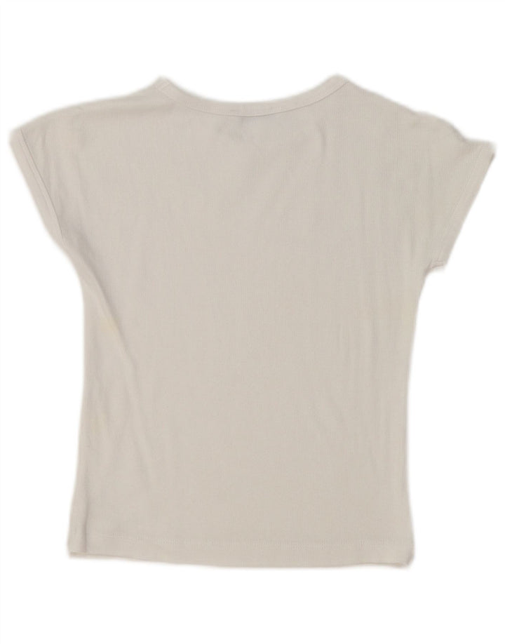 Zara Mujer Camiseta Top UK 10 Small Blanco