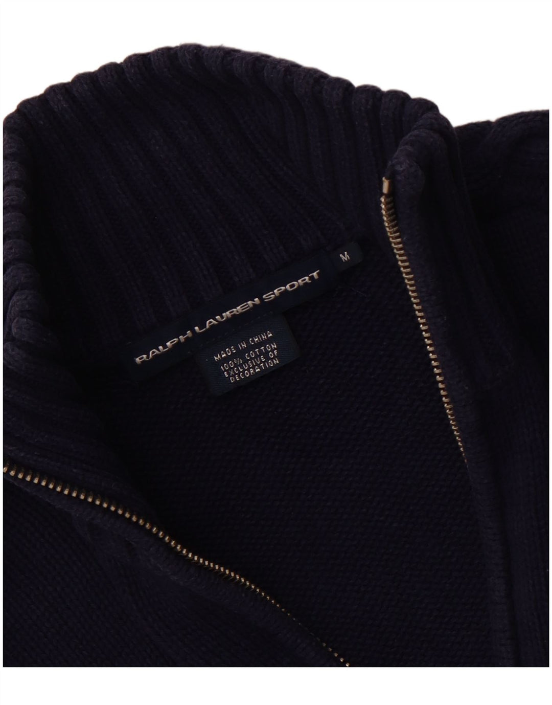 RALPH LAUREN Suéter cárdigan para mujer Reino Unido 12 Algodón azul marino mediano