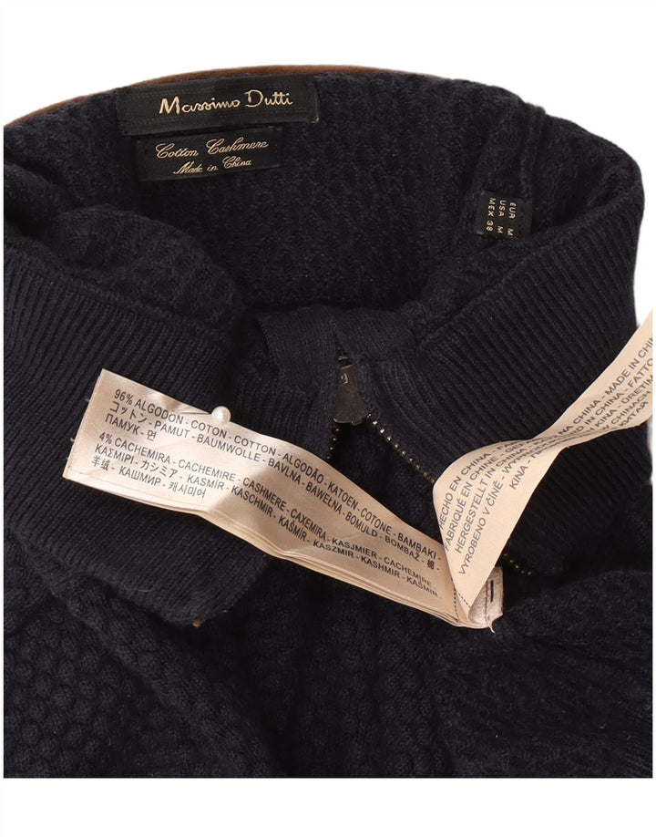 Massimo Dutti Jersey Cárdigan Hombre Mediano Azul Marino Algodón
