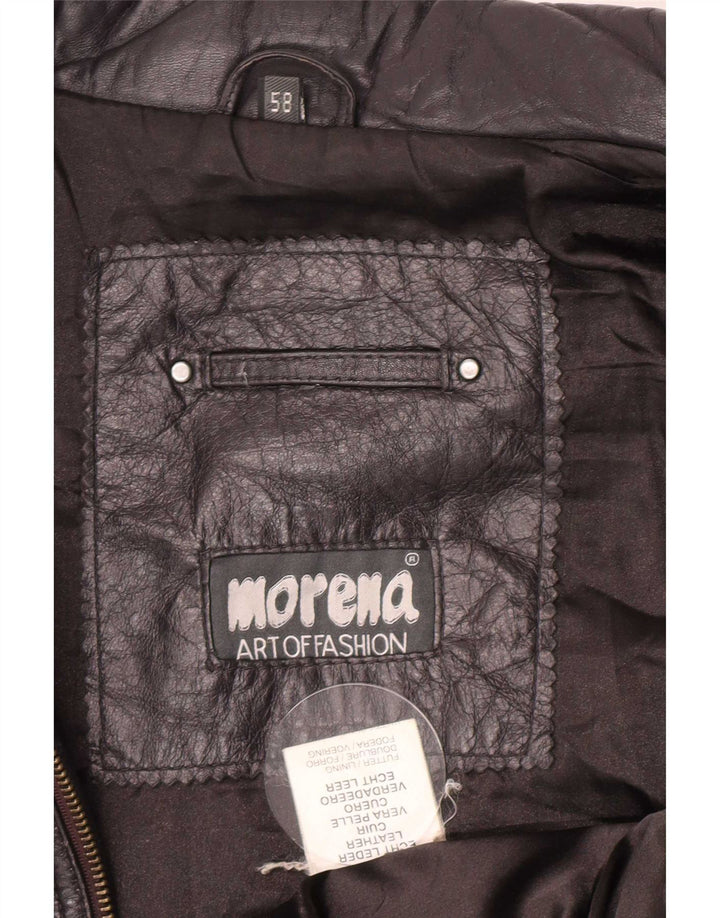 Morena Chaqueta de cuero para hombre UK 44 2XL Azul marino Biker