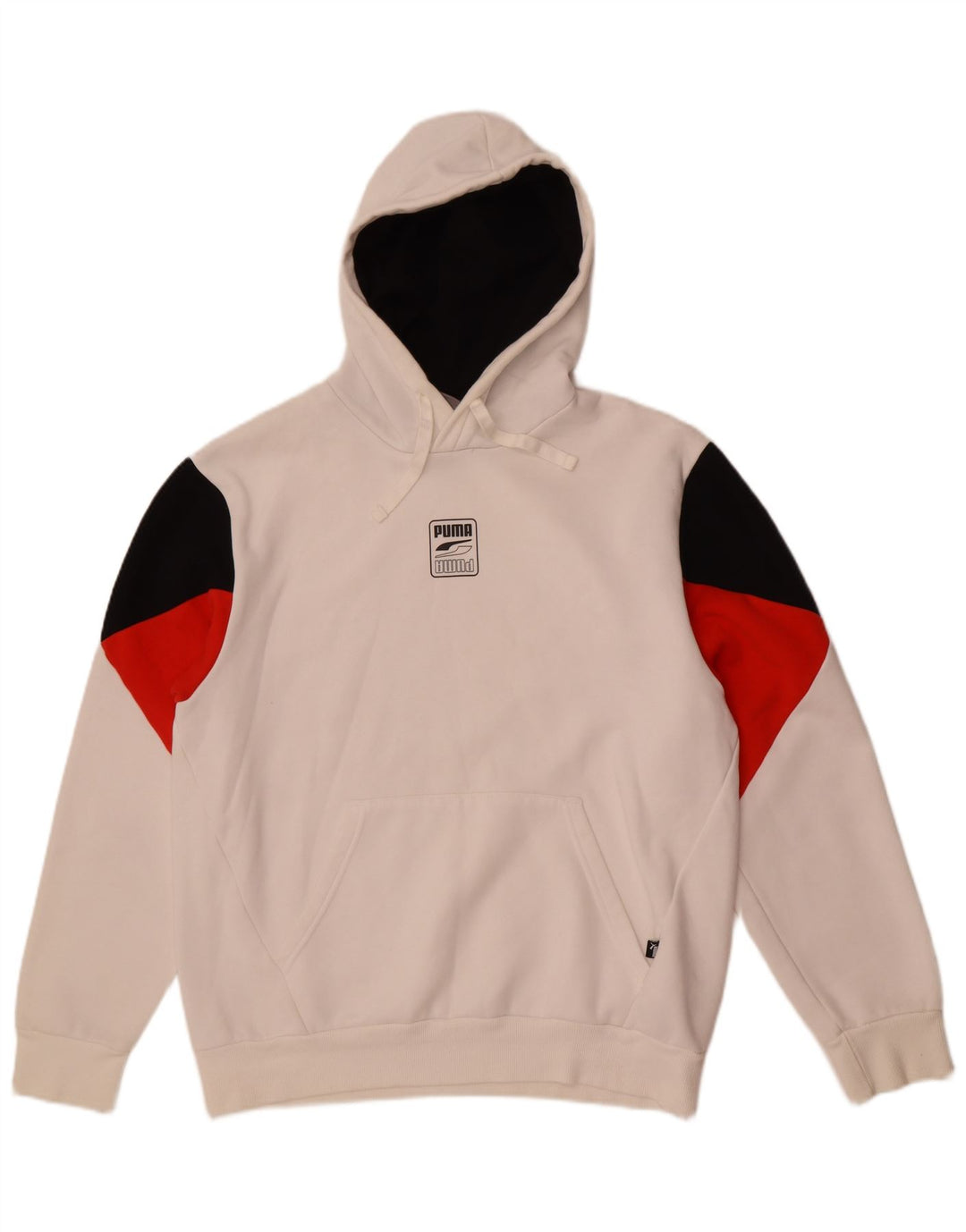Puma Hombre Sudadera Con Capucha Jersey De Algodón Color Block Medio Blanco