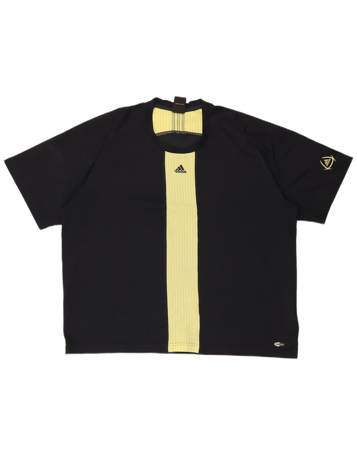ADIDAS Camiseta Climacool para hombre Top 2XL Poliéster color block negro