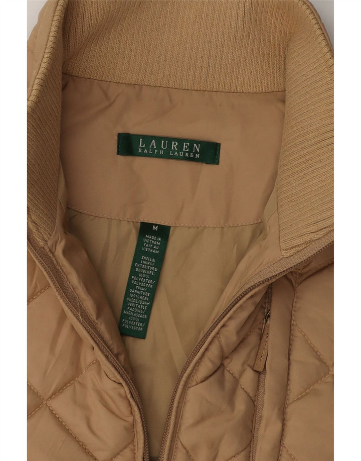 RALPH LAUREN Chaleco acolchado para mujer UK 44 Poliéster color beige medio