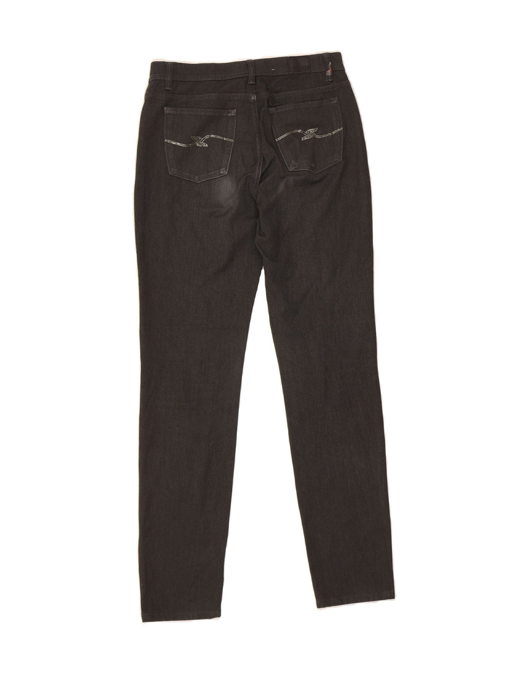 TRUSSARDI Womens Slim Casual Trousers W29 L30 Grey Polyester Vintage Trussardi and Second-Hand Trussardi from Messina Hembry 