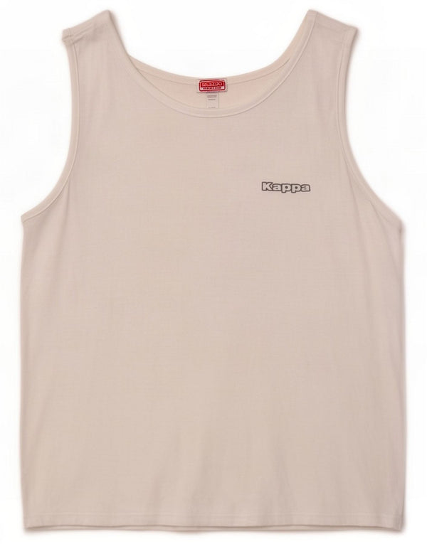 Kappa Camiseta sin mangas para hombre Medium White Cotton