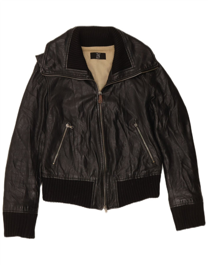 Chaqueta de cuero para mujer ZEN IT 46 Cuero negro grande