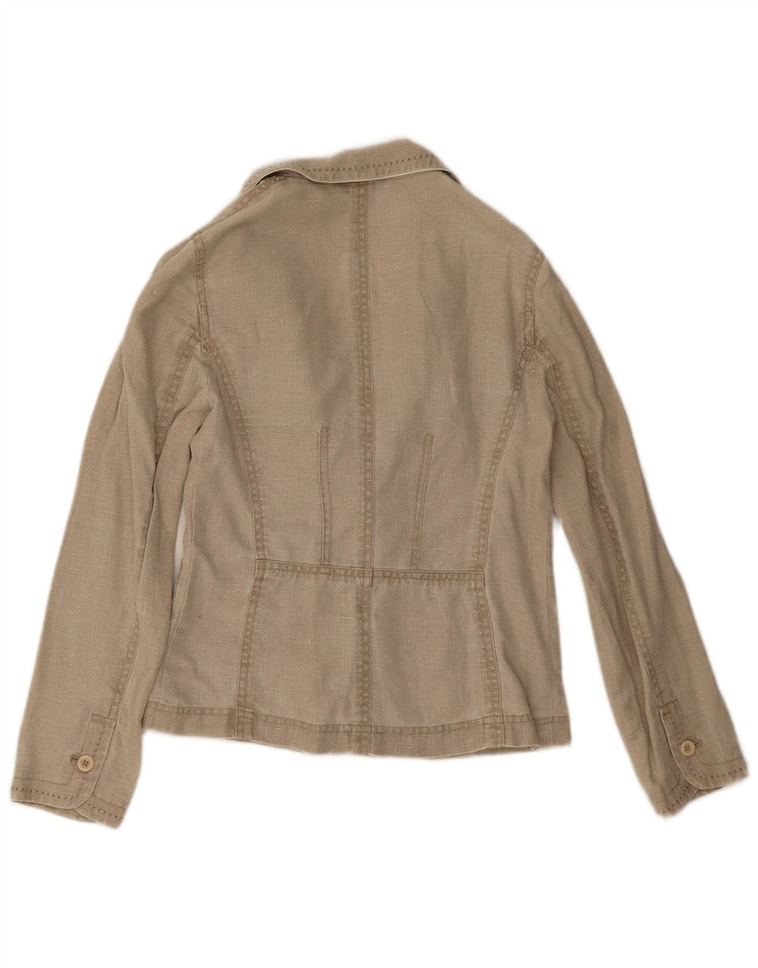 Monsoon Chaqueta tipo blazer de 2 botones para mujer UK 10 Small Beige Linen