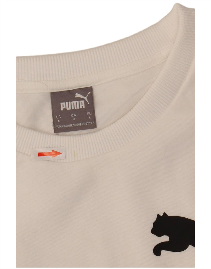 Puma Sudadera con gráfico para hombre Jumper Large White Poliéster