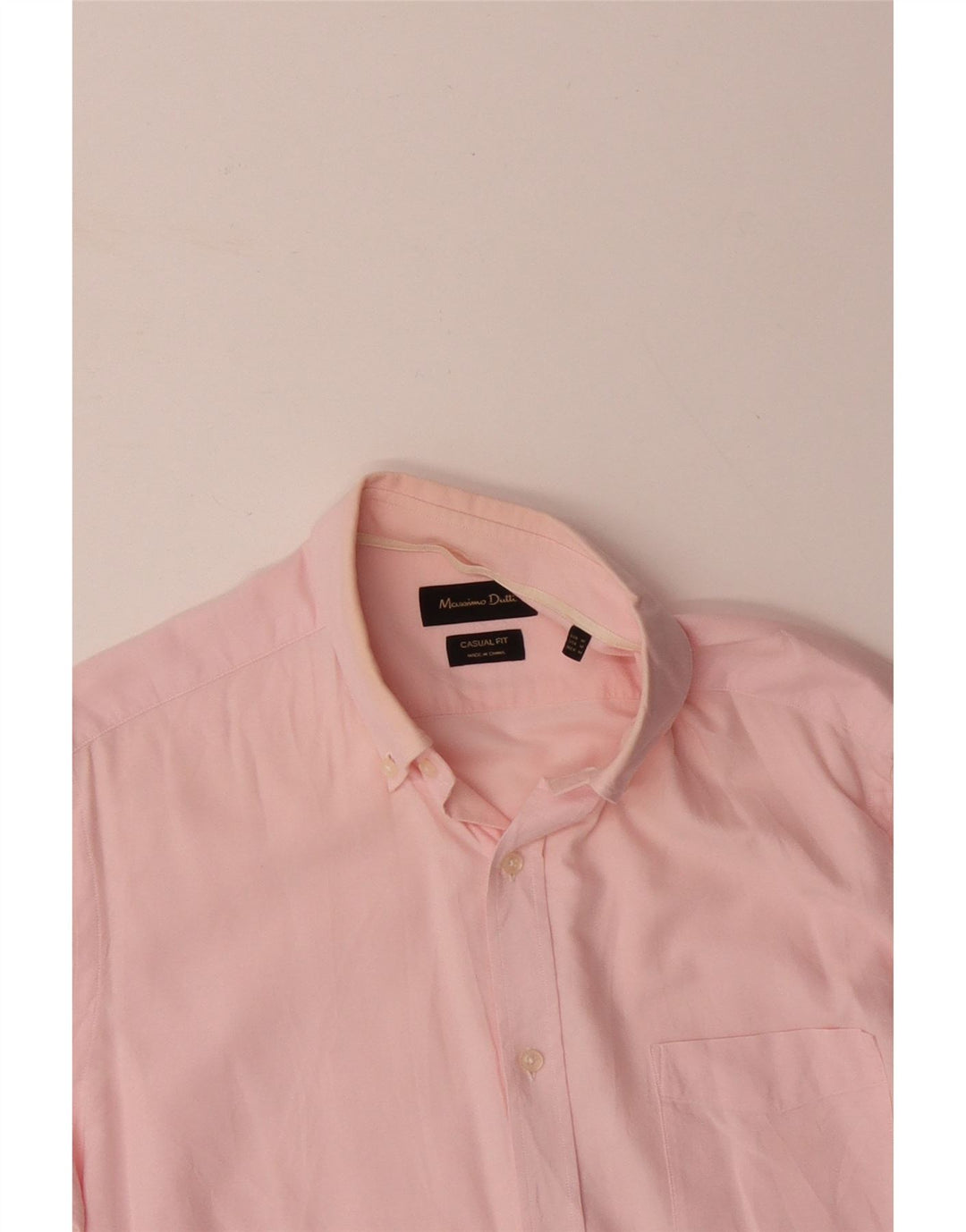 MASSIMO DUTTI Camisa Casual Fit Hombre Algodón Rosa Medio