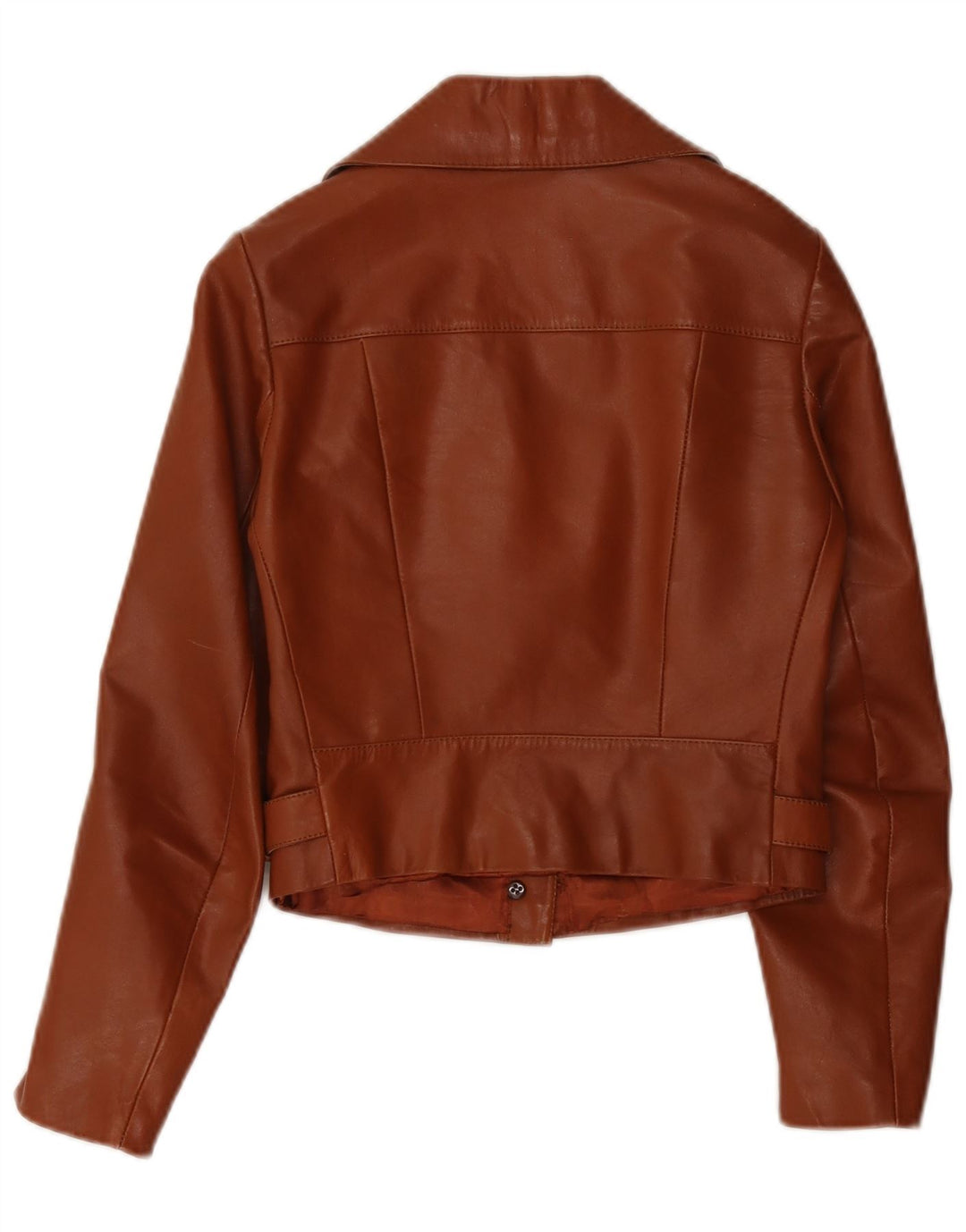 Vintage mujer 2 botones cuero Blazer chaqueta Reino Unido 4 XS marrón