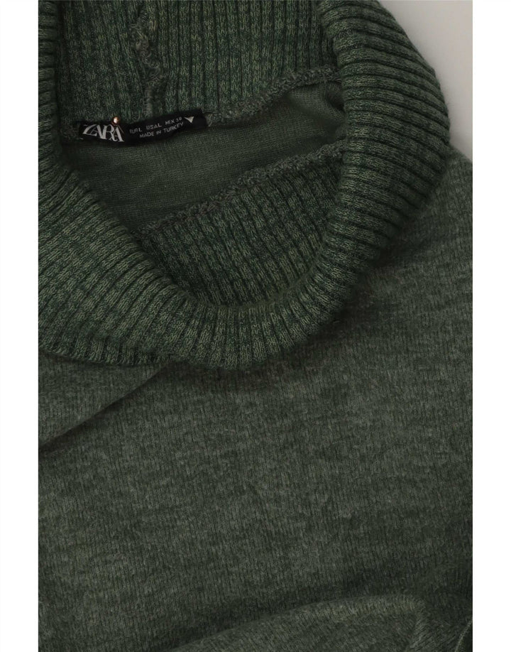 Zara Mujer Roll Neck Jumper Sweater UK 46 Large Verde