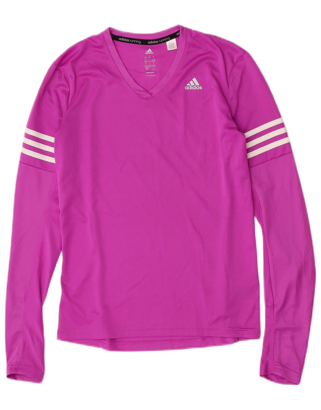 Adidas Mujer Climalite Top Manga Larga Reino Unido 8/10 Pequeño Púrpura Poliéster