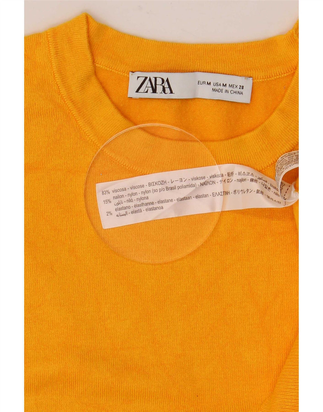 Zara Mujer Chaleco Sin Mangas UK 12 Viscosa Amarilla Mediana